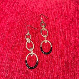 Black & Gold Colored Chain Earrings